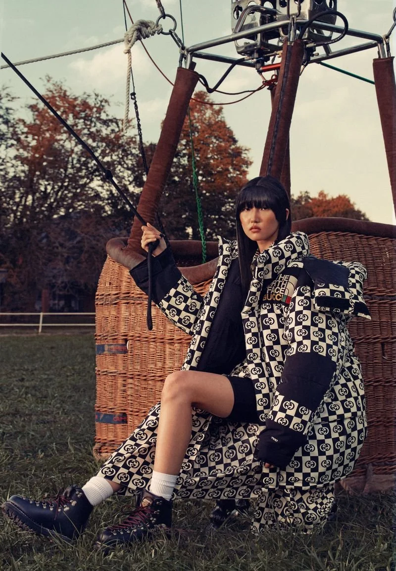 Gucci x The North Face Balloon Ride in Harper's Bazaar Mexico